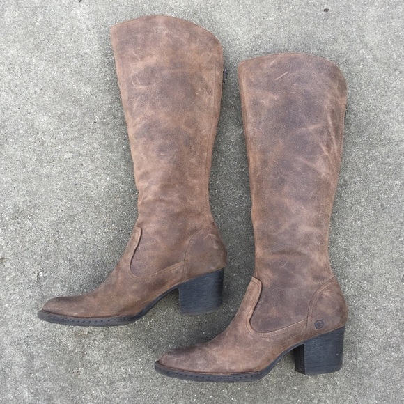 born tall suede boots