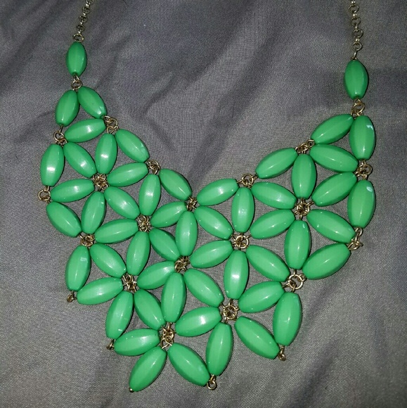Green and Golden Statement Necklace