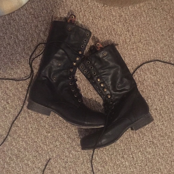 Black combat boots