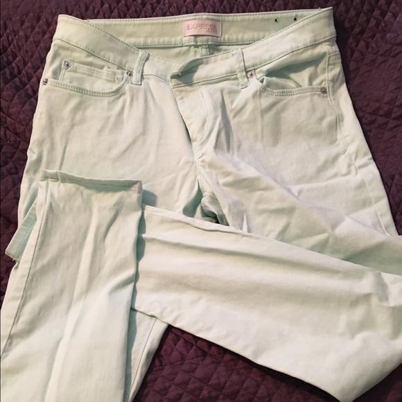 Express Mint skinny jeans