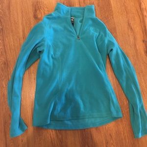 Teal Fleece zip upNorth Face