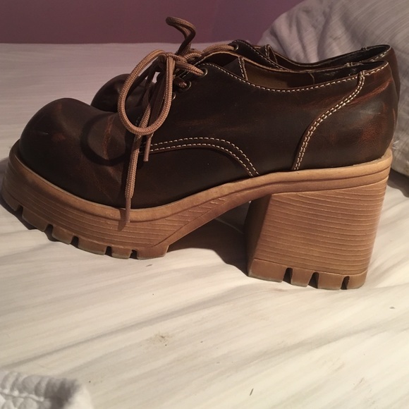 Vintage brown wooden heels