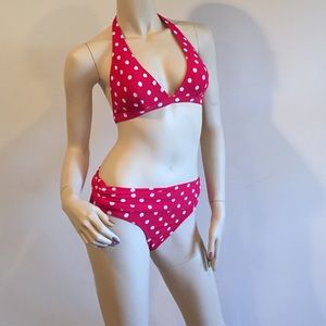 Polka dot lot of 2; 1 bikini; 1 one piece
