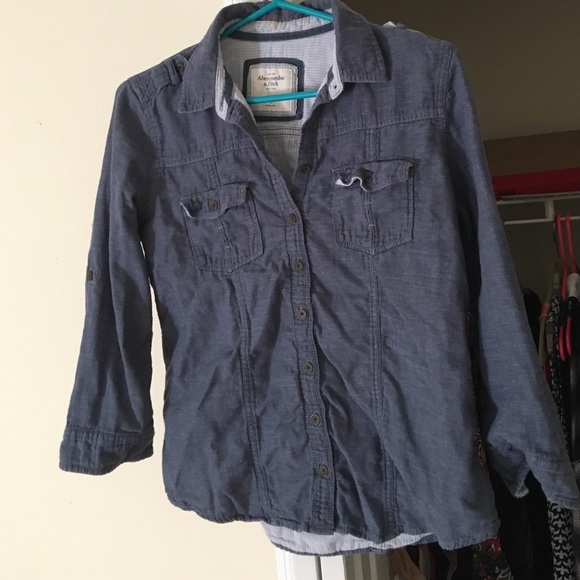 Abercrombie and fitch button down off denim color