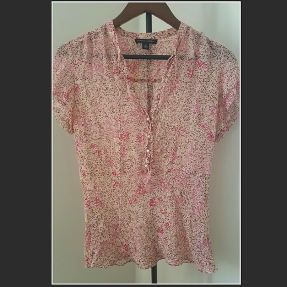 Sheer Pink Speckled Pattern Blouse