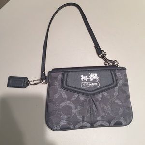 Authentic Silver/Grey Coach Wristlet