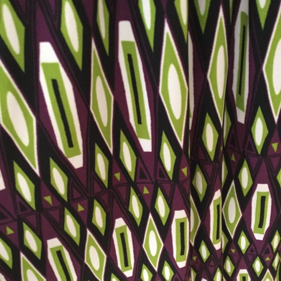 Purple Green and White Geometric Dress - Picture 2 of 2