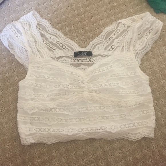 White lace crop top