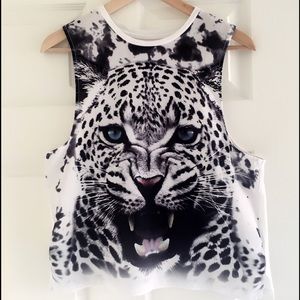 Express snow leopard tank top (XS)