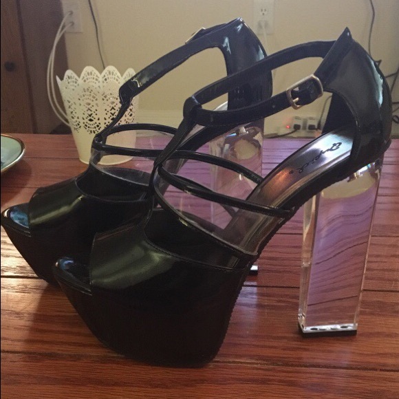 Clear high heels