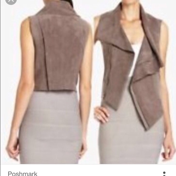 BCBG suede brown/grey vest