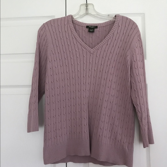Cable Knit V-Neck Crew Sweater