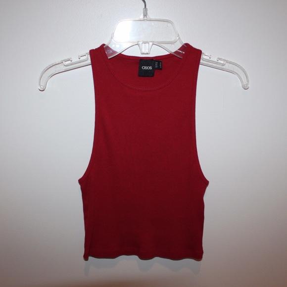 Red ASOS crop top