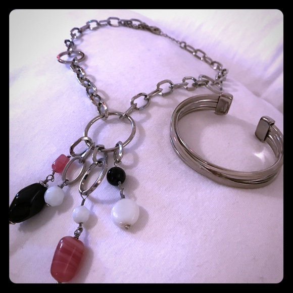 Lia Sophia silver necklace and bracelet bundle
