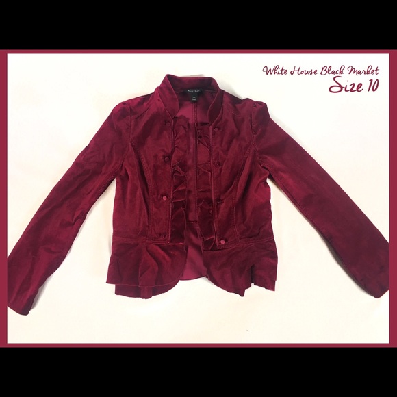 Burgundy WHBM velvet jacket with amazing detail!