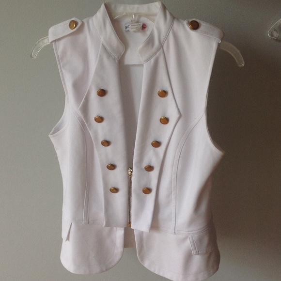 White Accent Vest with Gold Buttons