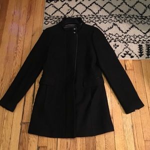 Banana republic faux leather trim pea coat!