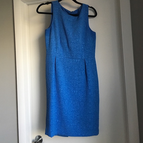 Cinched waist blue dress from Ann Taylor
