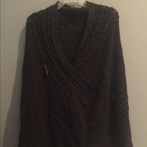 Free People grey cozy poncho with arm holes