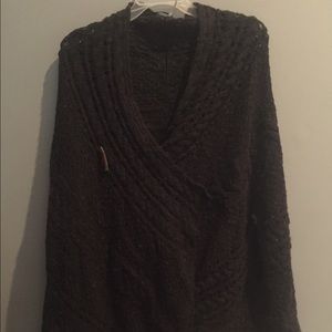 Free People grey cozy poncho with arm holes