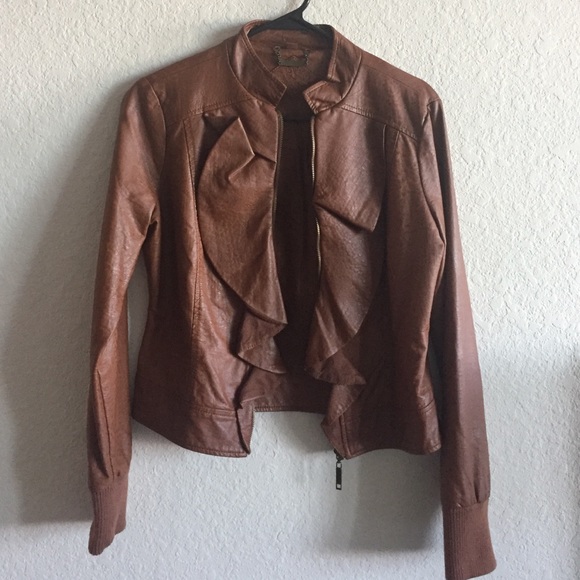 Tan Leather Blazer/Jacket