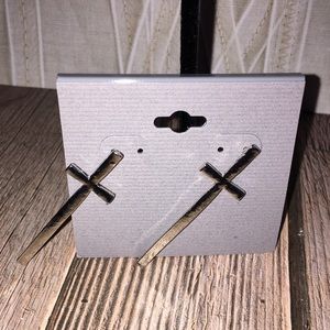 Silver Cross Earrings