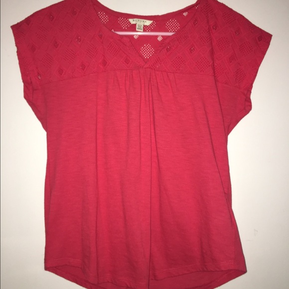 Red cotton blouse.