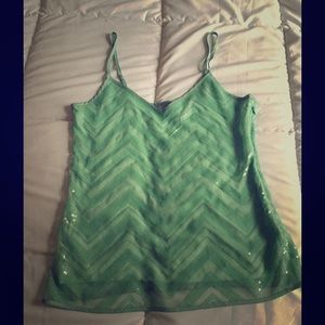 NWT cute sequin top- seafoamy green