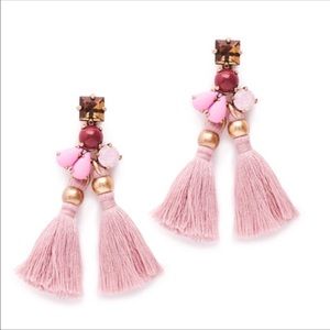 Small pink tassel earrings
