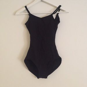 Black leotard with dipped back