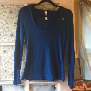 Lorna Jane Blue Hooded Long Sleeve Shirt