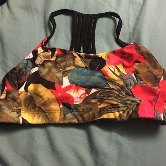 Floral print sports bra