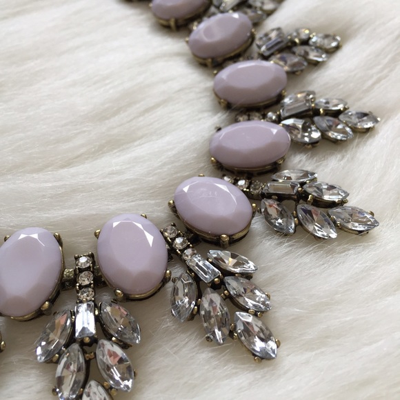 "Amelia" Necklace || Gray Crystal Leaves - Picture 2 of 7