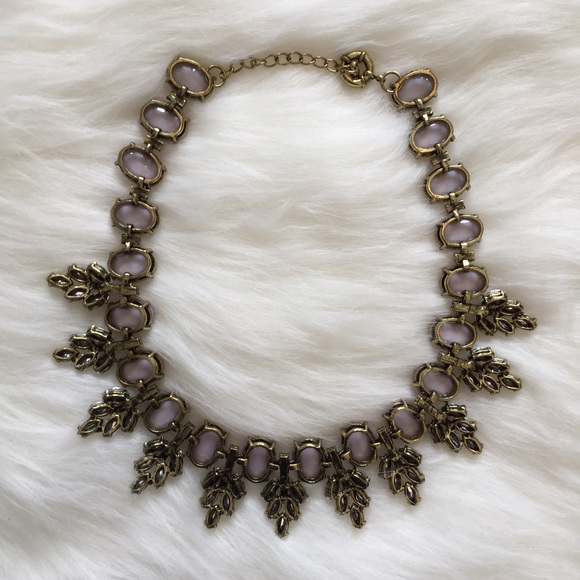 "Amelia" Necklace || Gray Crystal Leaves - Picture 3 of 7