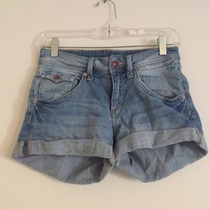 Denim high waisted shorts