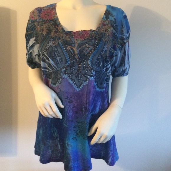 Colorful Peasant Blouse