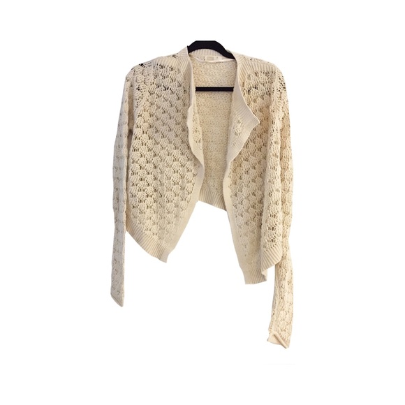 Old Navy Off White Open Stitch & Open Front Cardi