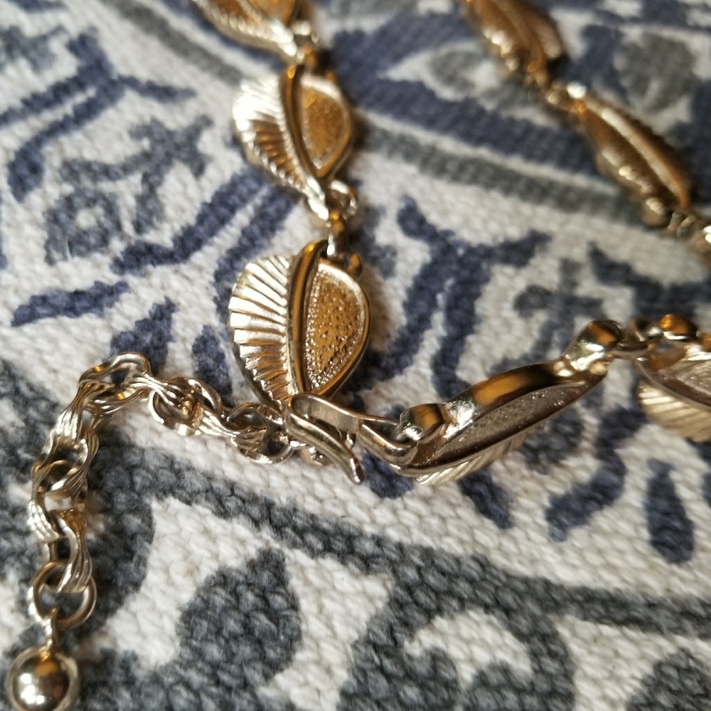 Vintage Gold Leaf Necklace
