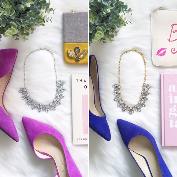 "Blair" Necklace || Crystal & Silver Statement - Picture 4 of 6