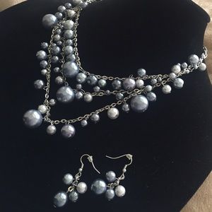 Layered Necklace and earring set