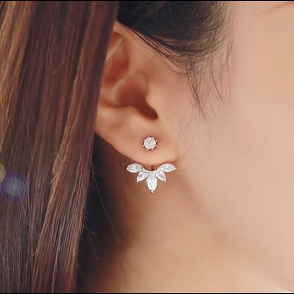 Elegant Rhinestone Jacket Earrings