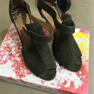 Olive Green bootie heels