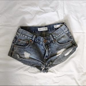 distressed jean shorts