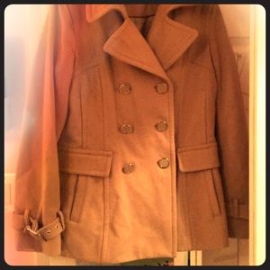Express tan peacoat size large