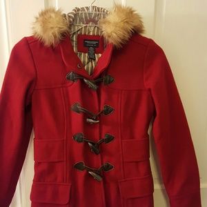 Vintage hooded pea coat