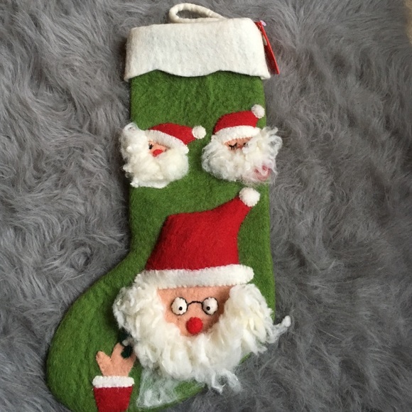 Wool felted Christmas stocking.