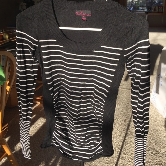 Black and White Striped Sweater