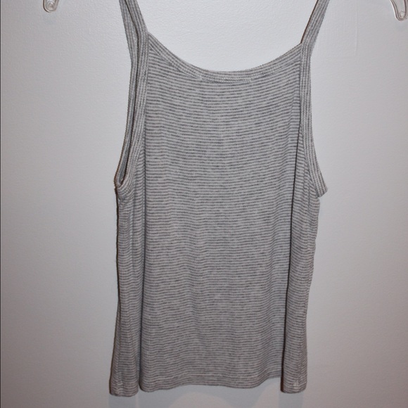 Gray and white striped crop top