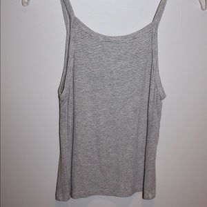 Gray and white striped crop top