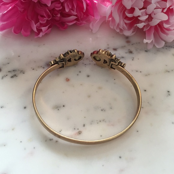 "Isla" Bracelet || Clear Crystal & Gold Cuff - Picture 4 of 6